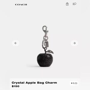 NWT! Coach Crystal Apple Bag Charm - Retail $150